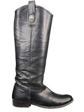 Frye Women’s Melissa Black Button Leather Riding Boot Size US 6